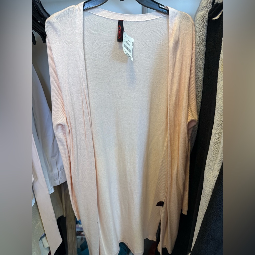 Long pink cardigan